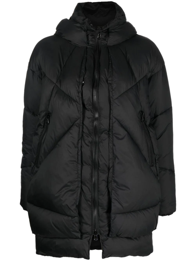 Shop Canadian Club Quilted Hooded Puffer Jacket In Black