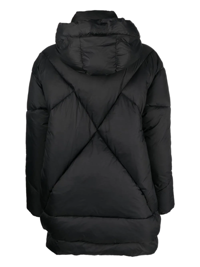 Shop Canadian Club Quilted Hooded Puffer Jacket In Black