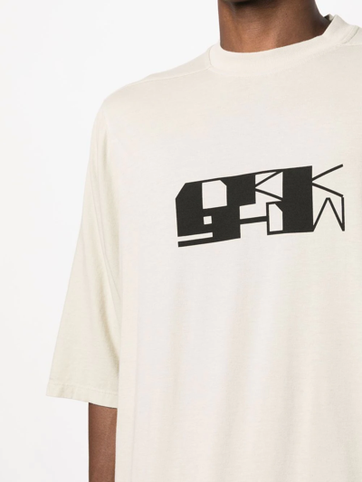 Shop Rick Owens Drkshdw Logo-print T-shirt In Neutrals