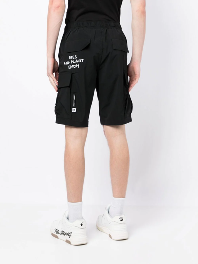 Shop Aape By A Bathing Ape Logo-patch Cargo Shorts In Black