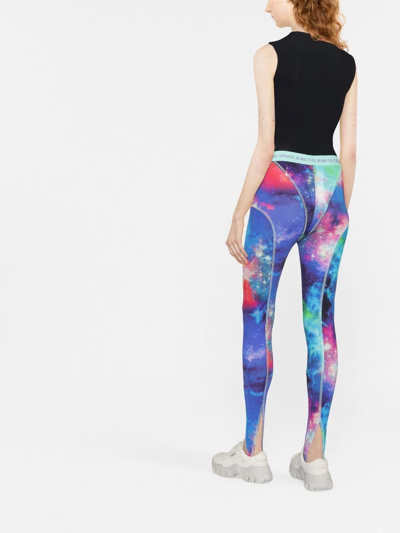 Shop Versace Jeans Couture Galaxy Couture Print Leggings In Blue