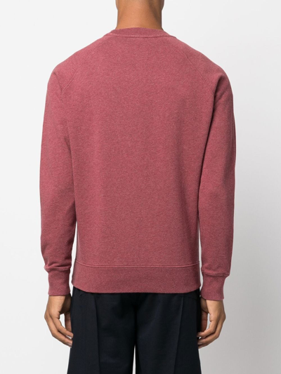 Shop Maison Kitsuné Fox-motif Cotton Sweatshirt In Red