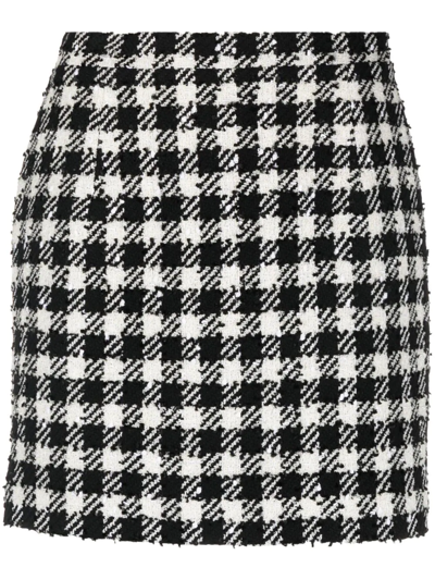 Shop Alessandra Rich Herringbone-pattern Print Mini Skirt In White