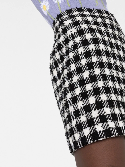 Shop Alessandra Rich Herringbone-pattern Print Mini Skirt In White