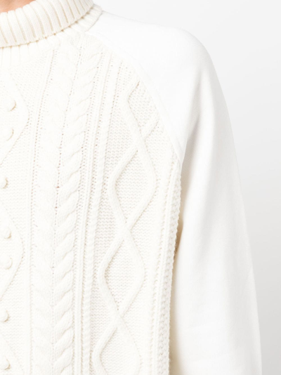 Shop Neil Barrett Embroidered-logo Sleeve Knit Jumper In White