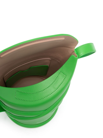 Alexander Mcqueen Grass Green Leather Mini The Curve Bucket Bag In Green
