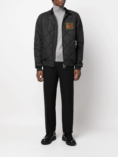 Barbour Merchant Quilted Bomber Jacket In Black