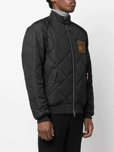 Barbour Merchant Quilted Bomber Jacket In Black