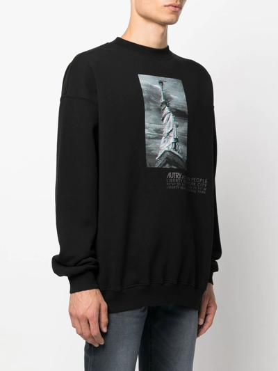 Shop Autry Graphic-print Detail Sweatshirt In Black
