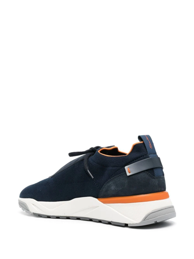 Shop Santoni Debts Low-top Sneakers In Blue