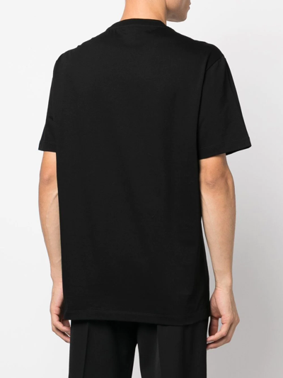 Shop Versace Barocco Silhouette Logo-print T-shirt In Black