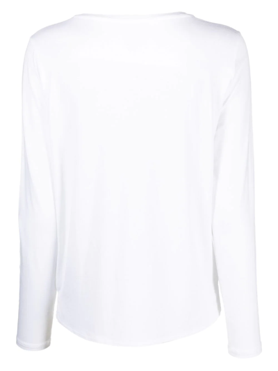 Shop Majestic Long-sleeve Jersey Top In White
