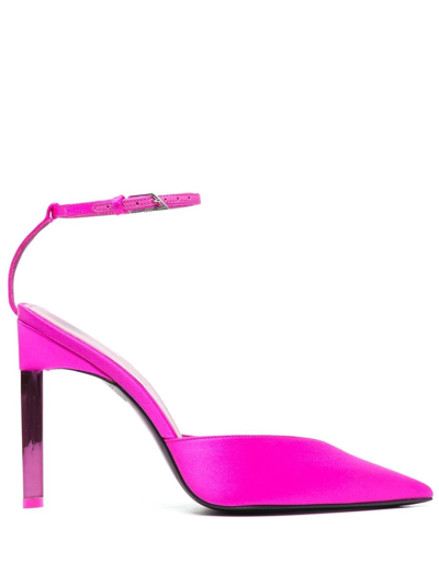 Shop Attico Perine Satin Pumps In Pink