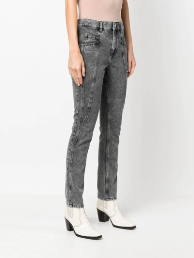 Isabel Marant Panelled Skinny Jeans In 02gy Grey