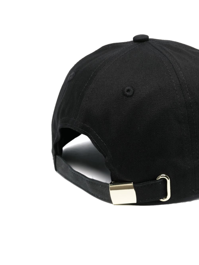 Shop Versace Jeans Couture Logo-embroidered Baseball Cap In Black