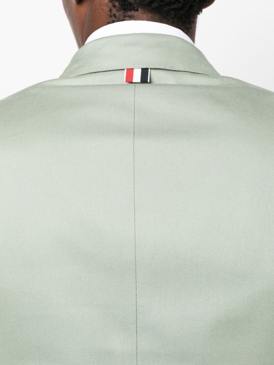 Shop Thom Browne 4-bar Stripe Single-breasted Blazer In Green