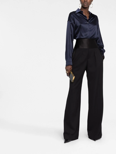 Shop Tom Ford Wide-leg High-waisted Trousers In Black