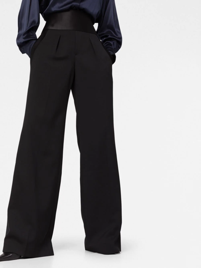 Shop Tom Ford Wide-leg High-waisted Trousers In Black