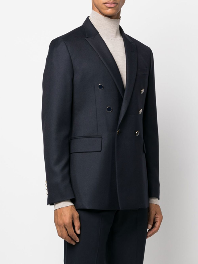 Shop Reveres 1949 Tailored Double-breasted Blazer In Blue