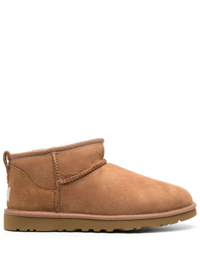 Shop Ugg Ultra Mini Suede Boots In Neutrals