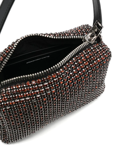 Shop Alexander Wang Heiress Crystal-embellished Mini Bag In Brown