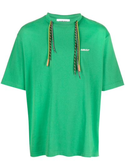 Shop Ambush Rope-detail Logo T-shirt In Green