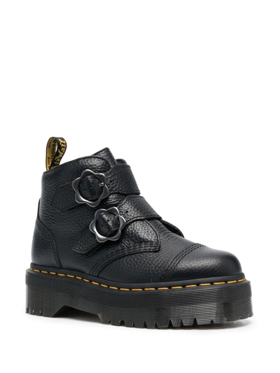 Shop Dr. Martens' Flower-buckle Platform Ankle Boots In Black