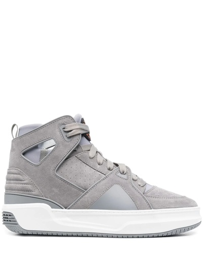 Shop Just Don Basketball Courtside Hi Sneakers In Grey