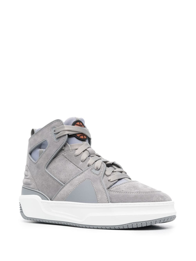 Shop Just Don Basketball Courtside Hi Sneakers In Grey