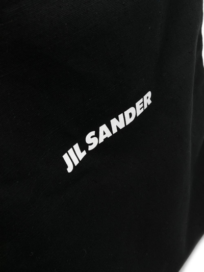 Shop Jil Sander Logo-print Tote Bag In Black