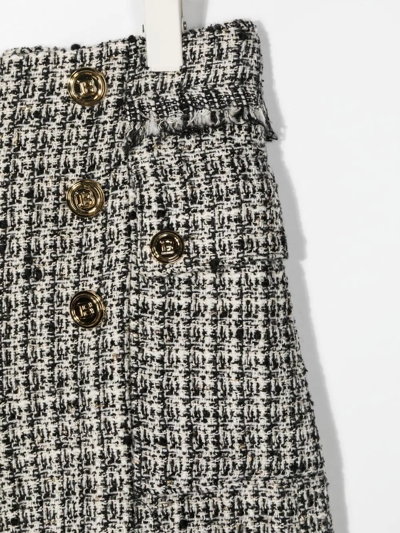 Shop Balmain Button-embellished Tweed Shorts In Black