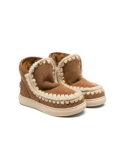 Shop Mou Suede Eskimo Boots In Brown