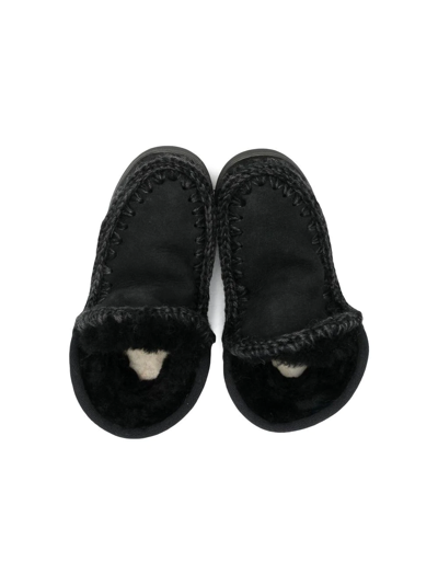 Shop Mou Suede Eskimo Boots In Black