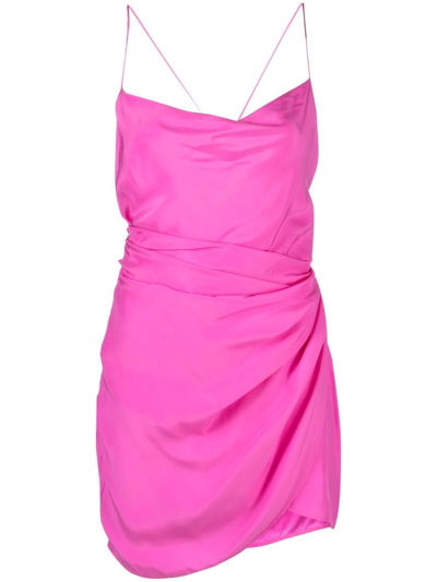 Shop Gauge81 Scoop-neck Gathered Minidress In Pink