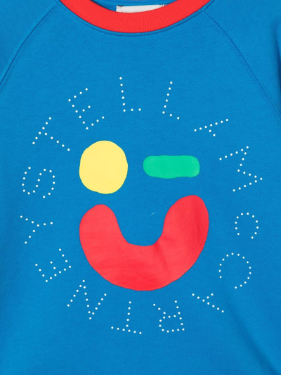 Shop Stella Mccartney Colour-block Logo Sweatshirt In Blue