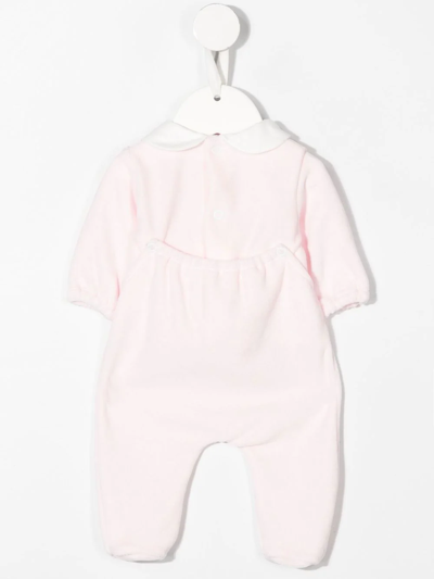 Shop Little Bear Slogan-embroidered Onesie In Pink