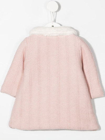 Shop Paz Rodriguez Faux-fur Collar Coat In Pink