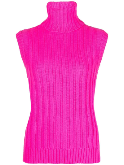 Shop Jejia Roll-neck Sweater Vest In Pink
