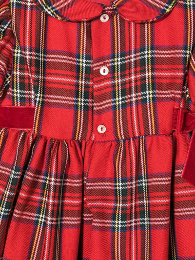 Shop Mariella Ferrari Tartan-print Bow-detail Dress In Red