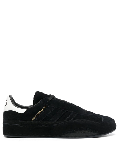 Y-3 Gazelle Leather-trimmed Suede Sneakers In Black | ModeSens