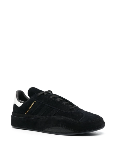 Shop Y-3 Lace-up Low-top Sneakers In Black