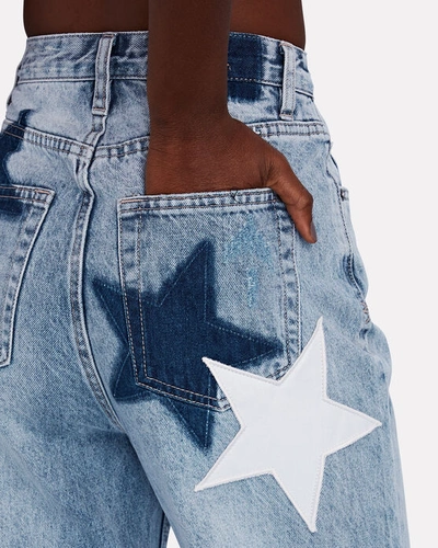 Shop Ksubi Playback Eternal Star Straight-leg Jeans In Light Stone Wash