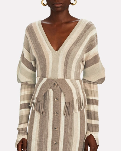 Shop Jonathan Simkhai Jasmina Striped Wool-blend Sweater In Multi