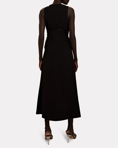 Shop Wynn Hamlyn Zoe Crepe Midi Dress In Black