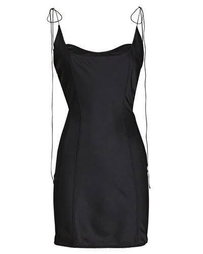 Shop Anna October Vivienne Tie-shoulder Mini Dress In Black