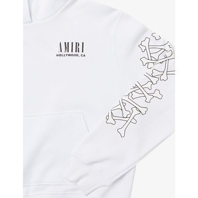 Shop Amiri Bones Graphic-print Cotton-jersey Hoody 4-12 Years In White