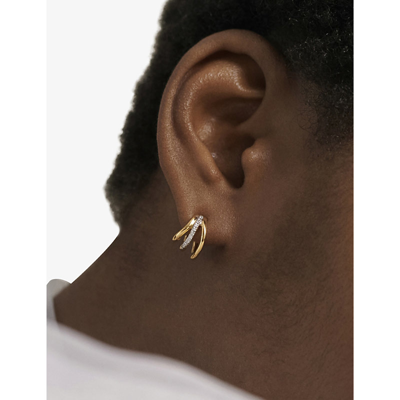 Monica Vinader Womens Gold Riva Wave Recycled 18ct Yellow Gold-plated Vermeil Sterling-silver And 0. In Gold