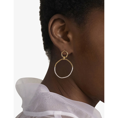 Monica Vinader Gold Riva Ripple Diamond Cocktail Earrings Diamond In Gold