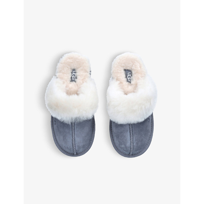 Shop Ugg Cozy Ii Suede And Sheepskin Slippers 4-10 Years In Grey