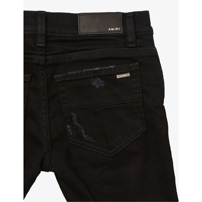 Shop Amiri Mx1 Distressed Stretch-denim Jeans 4-12 Years In Black